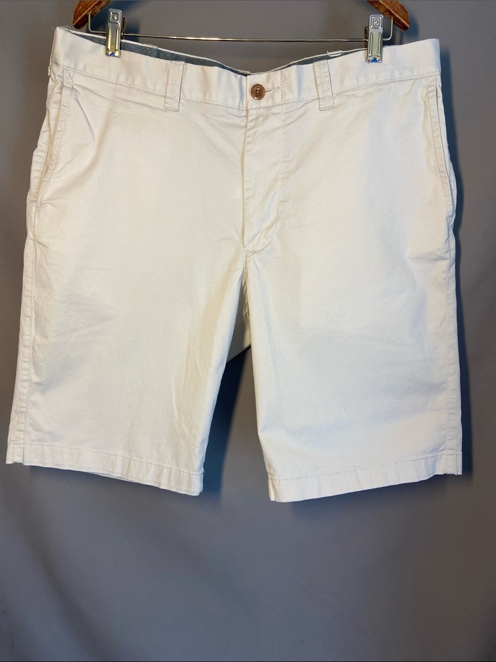 J. Crew White Flat Front Cotton Chino Shorts